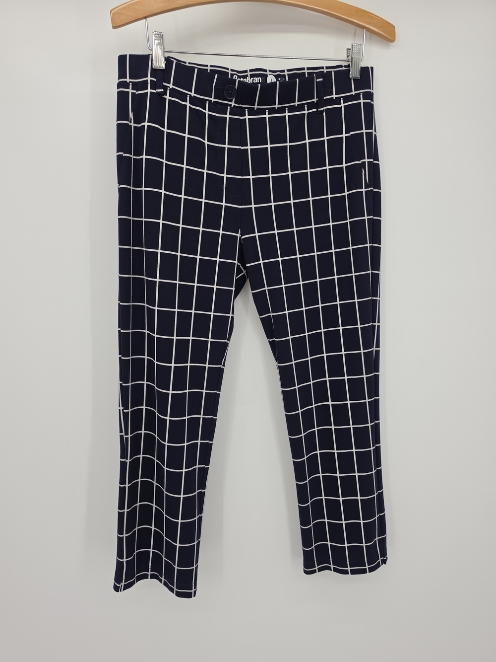 Betabrand Pull On Crop Pants - Navy & White Womens Size Large